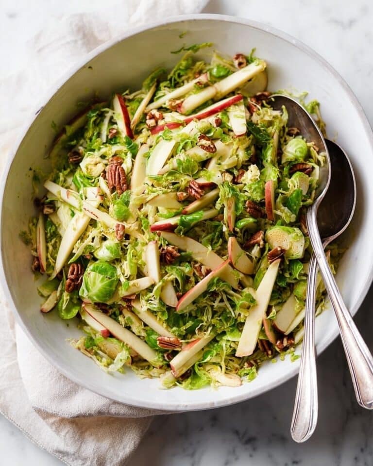 Fall Brussels Sprout Salad with Apple, Pecans, and Blue Cheese Recipe