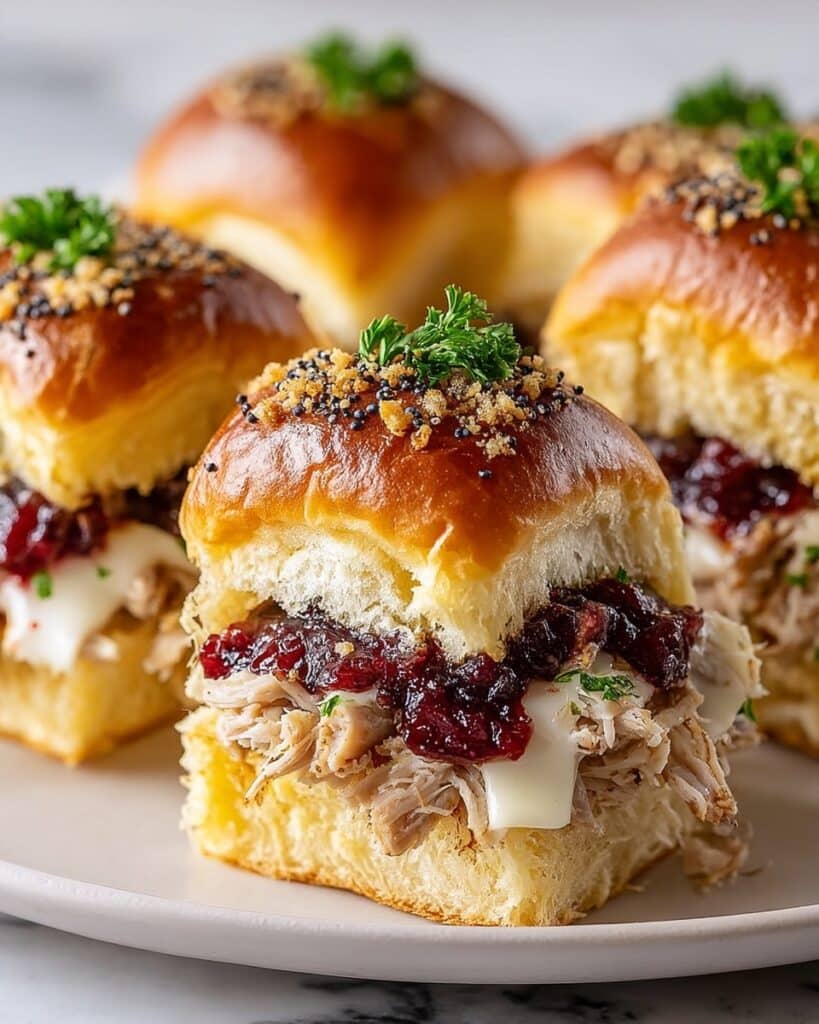 Thanksgiving Leftover Turkey Cranberry Sliders Recipe
