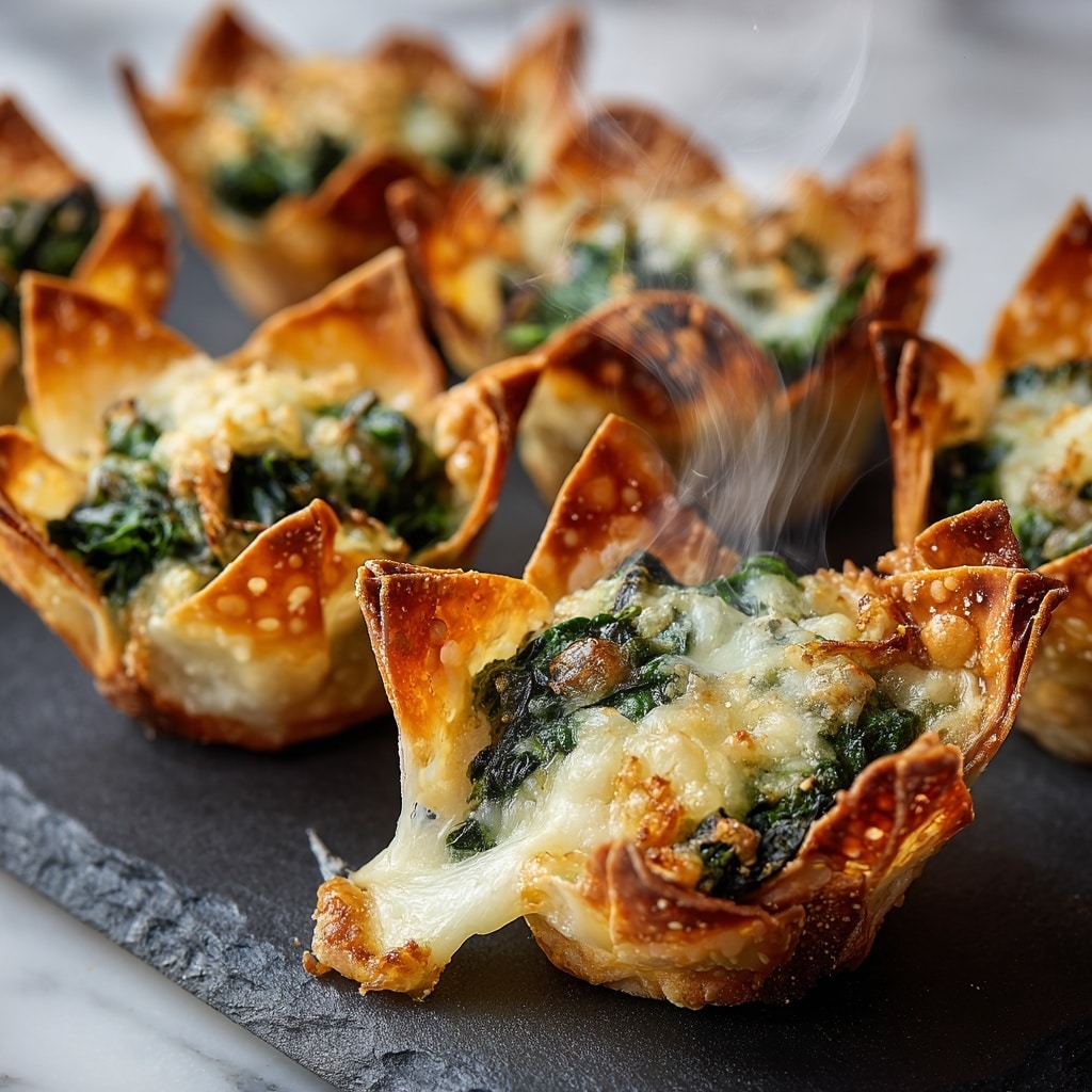 Easy Spinach Artichoke Wonton Cups Recipe