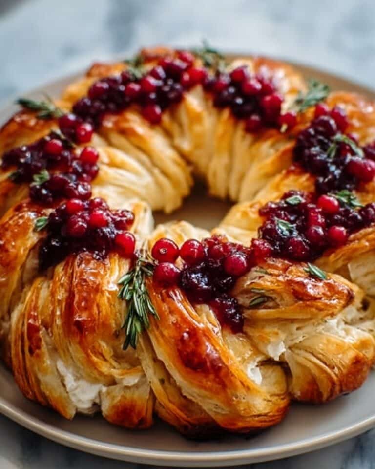Brie Cheese and Cranberry Christmas Wreath Recipe