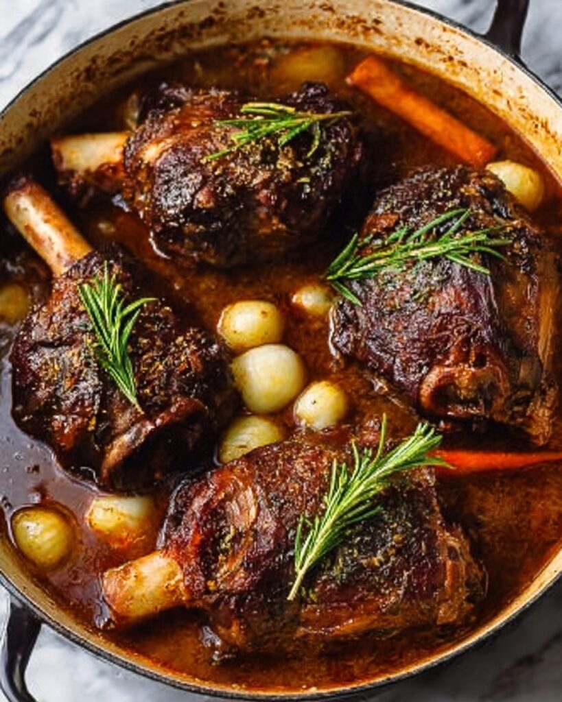 Slow-Cooked Lamb Shanks with Herb-Infused Gravy Recipe