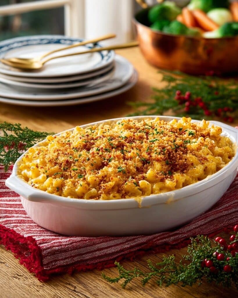 Creamy Baked Mac and Cheese with Crispy Panko Topping Recipe