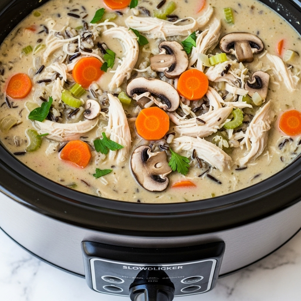 Slow Cooker Chicken and Wild Rice Soup Recipe