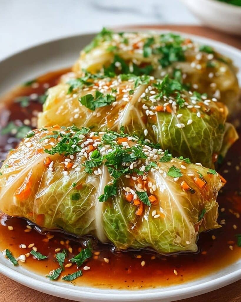 Crispy Asian Cabbage Rolls with Ginger Soy Glaze Recipe