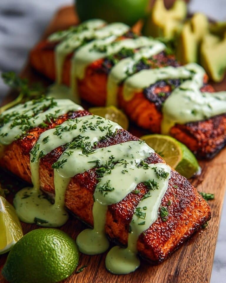Cajun Salmon with Avocado Lime Crema Recipe