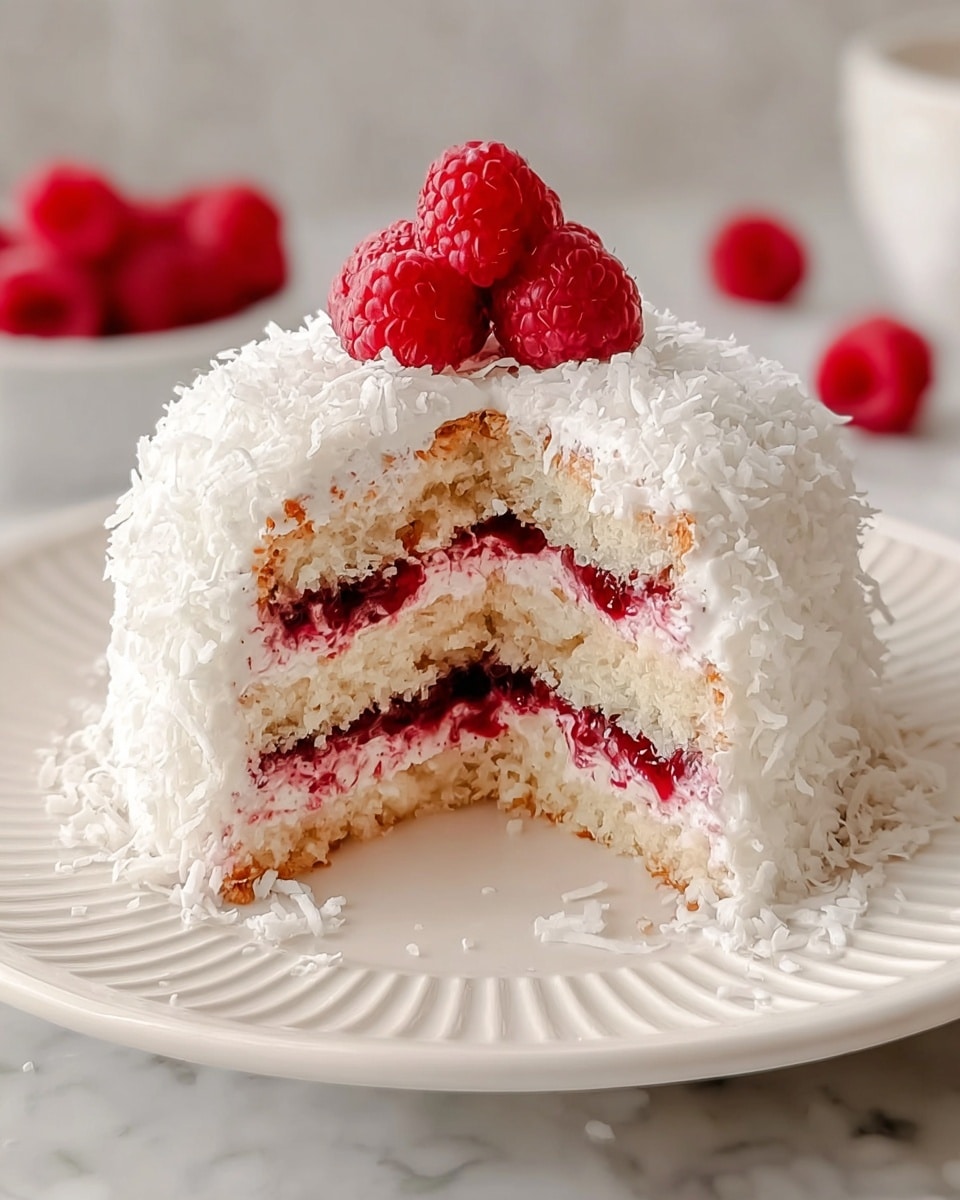Raspberry Coconut Snowball Cake: A Delightful Recipe! Recipe