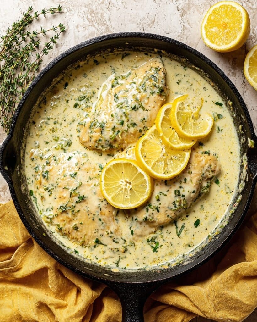 Creamy Lemon Garlic Herb Tilapia Recipe