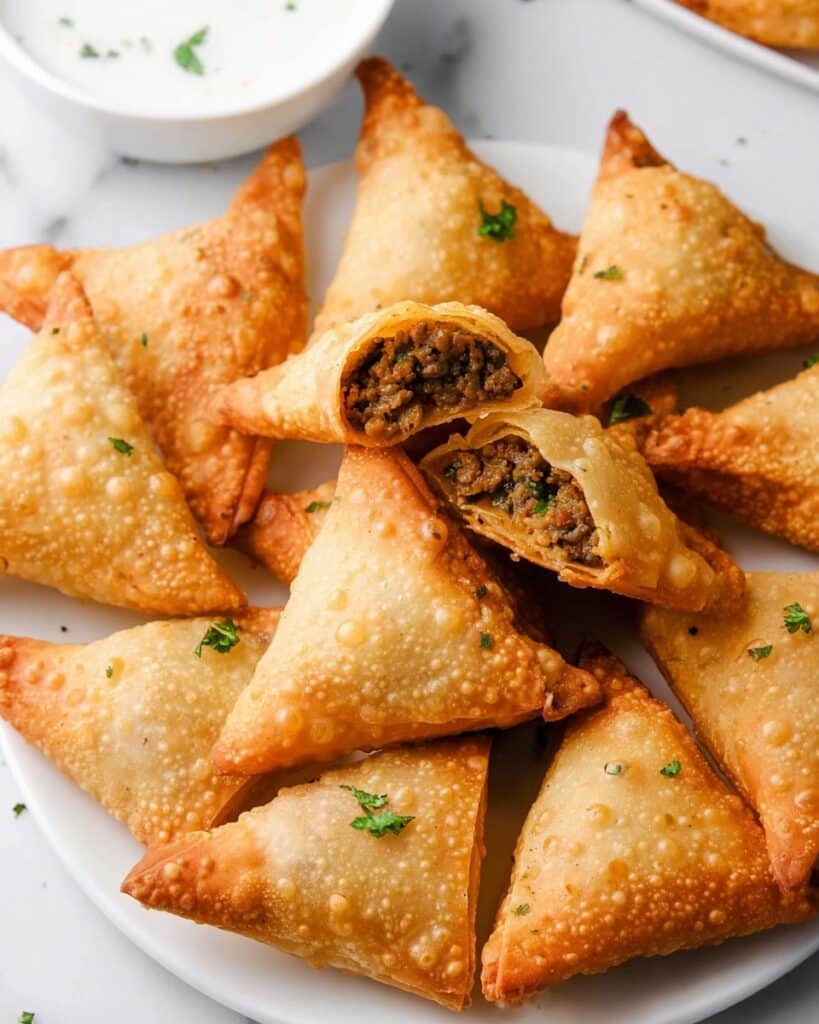 Crispy Savory Sambusa with Spiced Meat Filling Recipe
