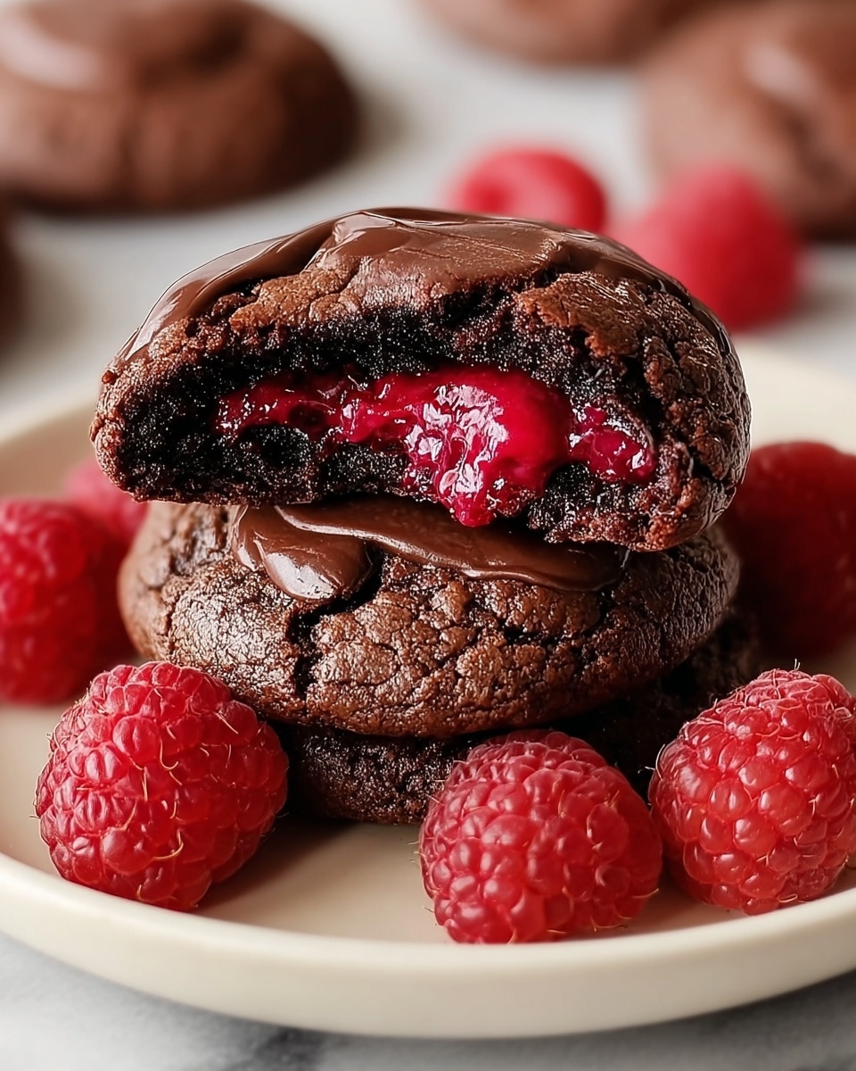 Raspberry Fudgy Chocolate Cookies Recipe
