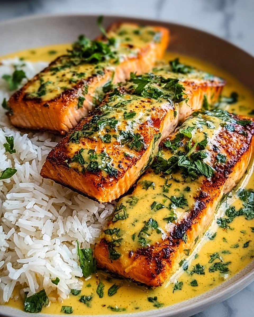 Irresistibly Delicious Coconut Curry Salmon with Garlic Butter Recipe