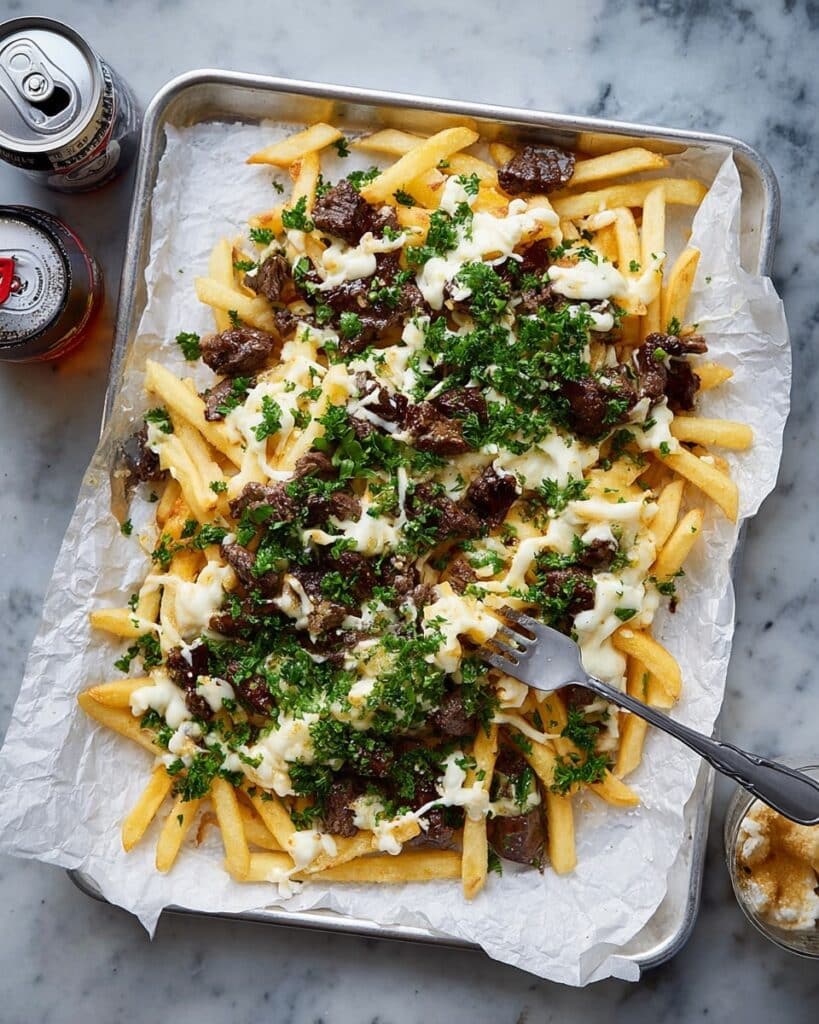 Steak Frites with Chimichurri and Melted Provolone Recipe
