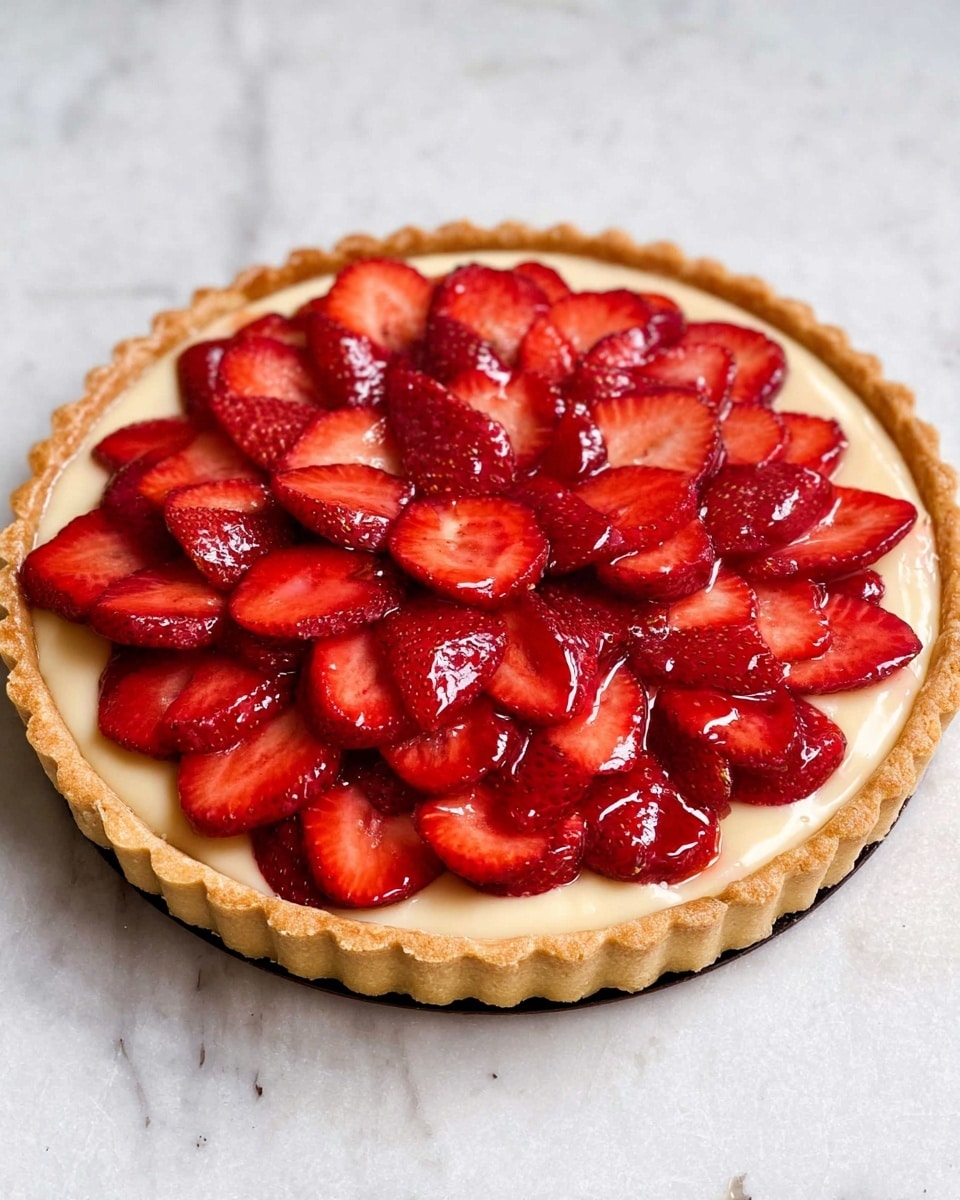 Strawberry Tart with Pastry Cream and a Shiny Jam Glaze Recipe