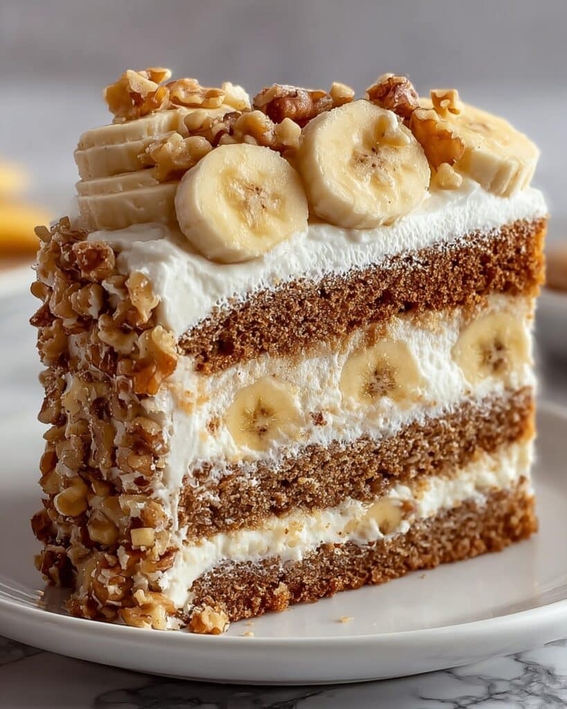 Classic Banana Walnut Cake with Cream Cheese Frosting Recipe