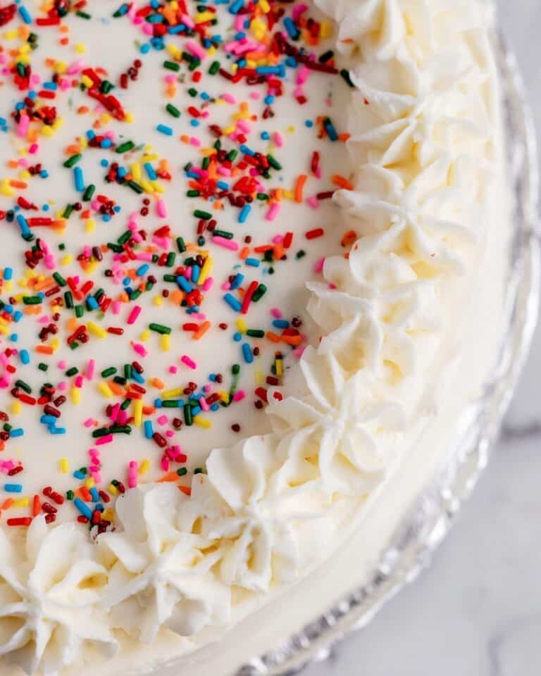Chocolate and Vanilla Ice Cream Cake with Cookie Crumble and Whipped Cream Recipe