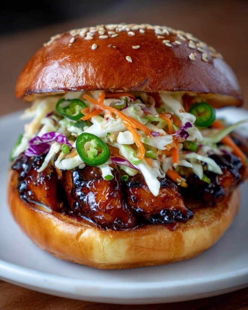 Korean BBQ Chicken Sandwich with Cabbage Slaw Recipe