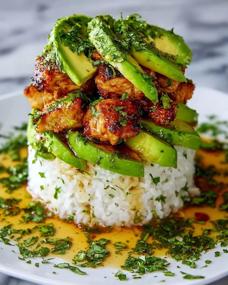 Honey Lime Chicken & Avocado Rice Stack Recipe