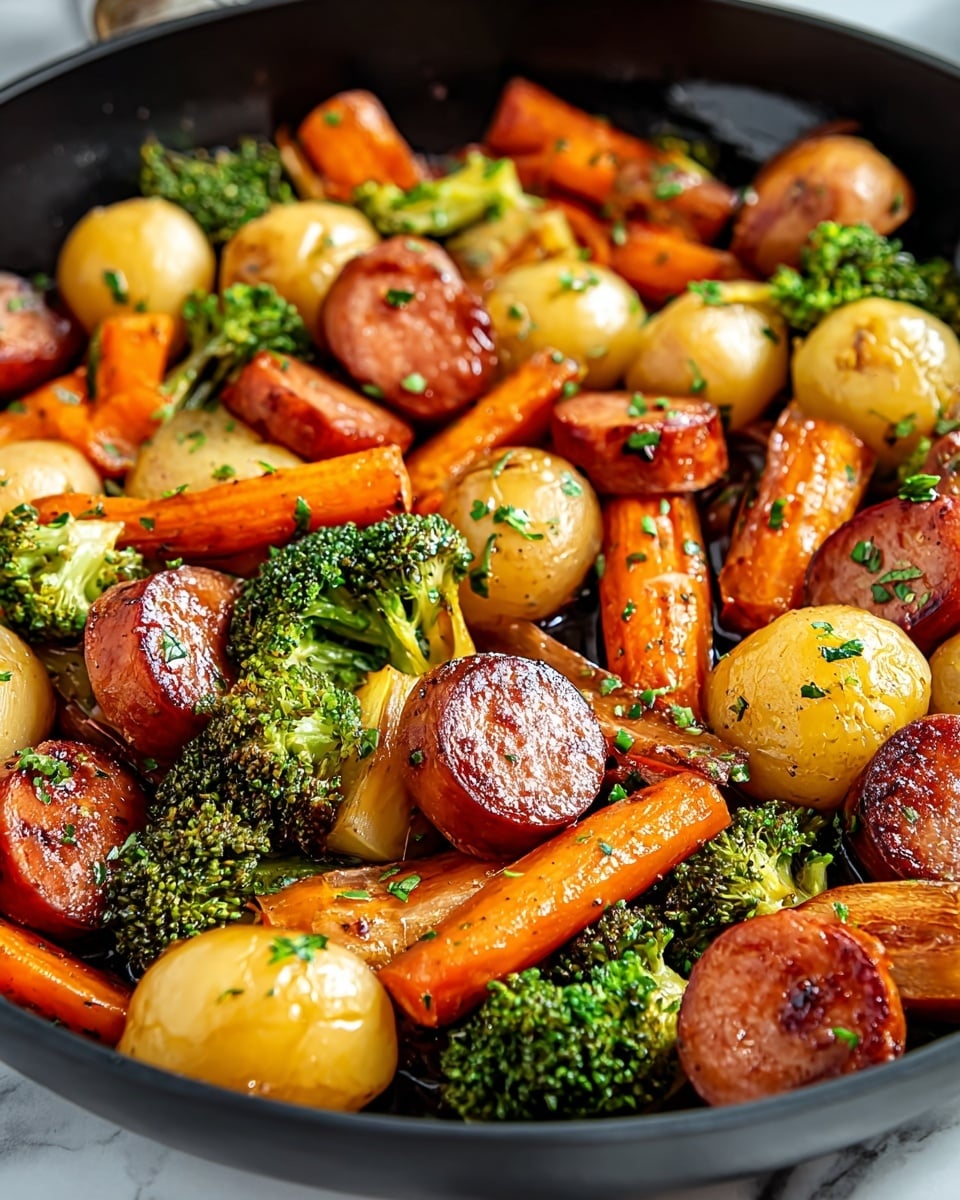 One-Pan Honey Garlic Kielbasa & Veggies: Easy Family Delight Recipe