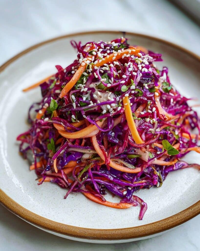 Red Cabbage and Carrot Salad with Sesame Dressing Recipe