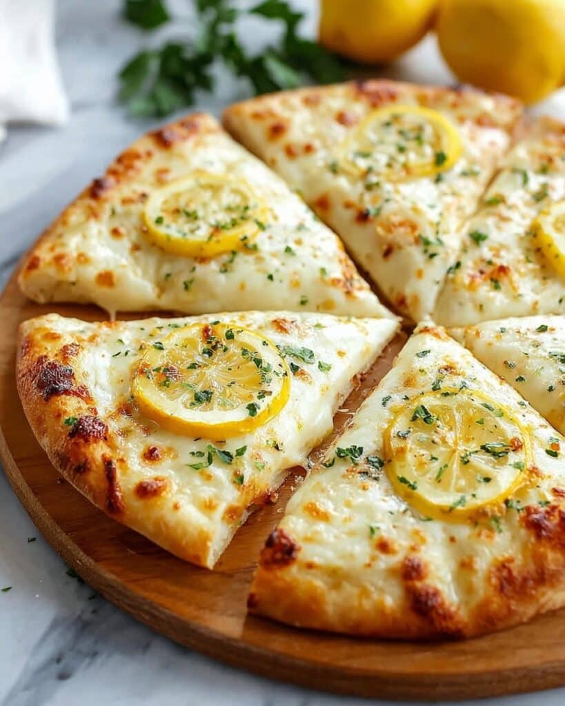 Lemon Herb Pizza with Fresh Mozzarella and Parmesan Recipe