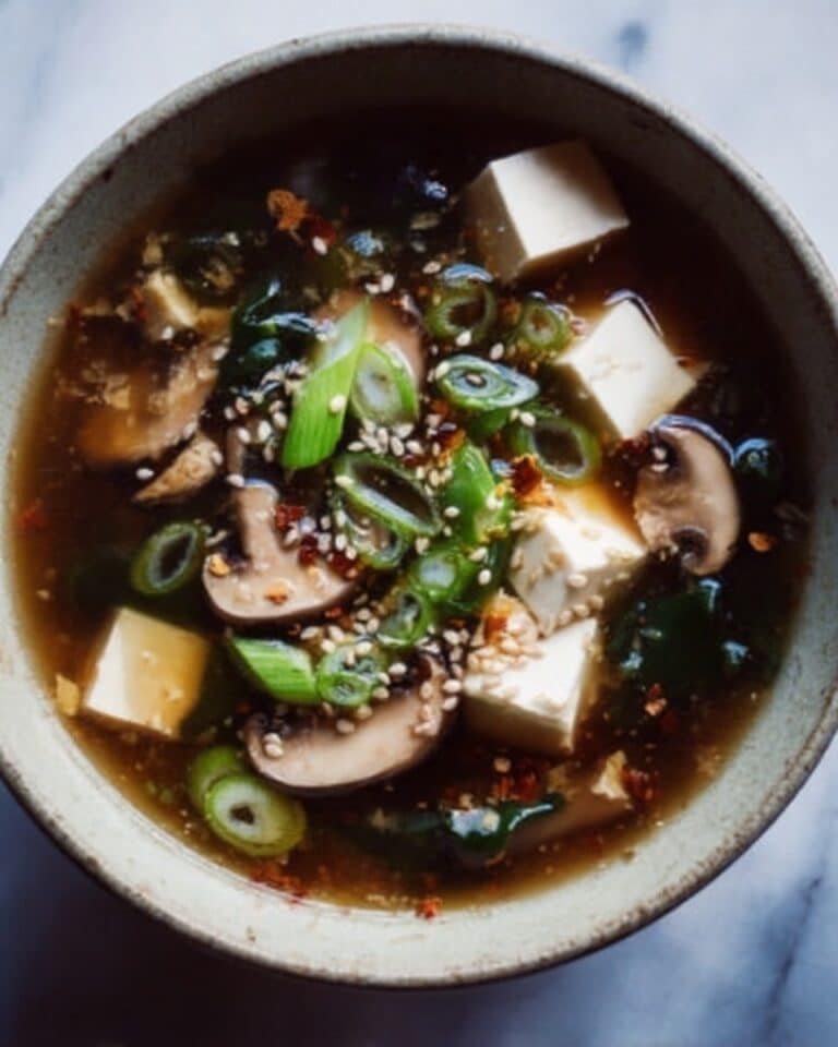 Miso Soup with Silken Tofu, Shiitake Mushrooms, and Greens Recipe
