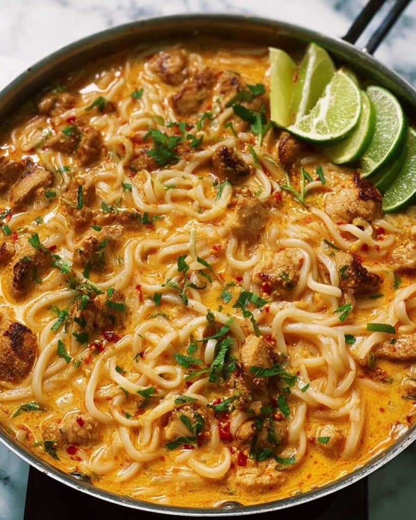 Thai-Inspired Coconut Red Curry Chicken Udon Recipe