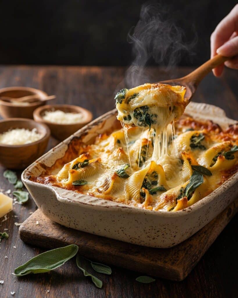 Pumpkin and Spinach Stuffed Shells Recipe