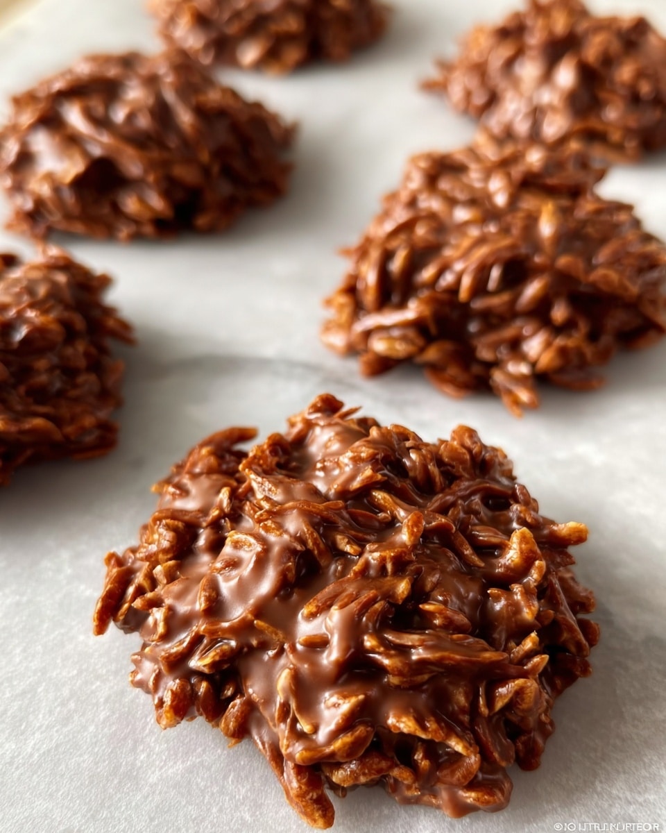 Six irregularly shaped clusters of glossy, dark brown sticky mixture with visible thin strands spread evenly on a sheet of white parchment paper. Each cluster is thick and textured with a shiny surface reflecting light, showing a mix of dense and stringy elements. The clusters are arranged in two rows of three across the parchment, which rests on a flat white marbled surface. The image has a close-up top-down view capturing all six clusters clearly. photo taken with an iphone --ar 4:5 --v 7