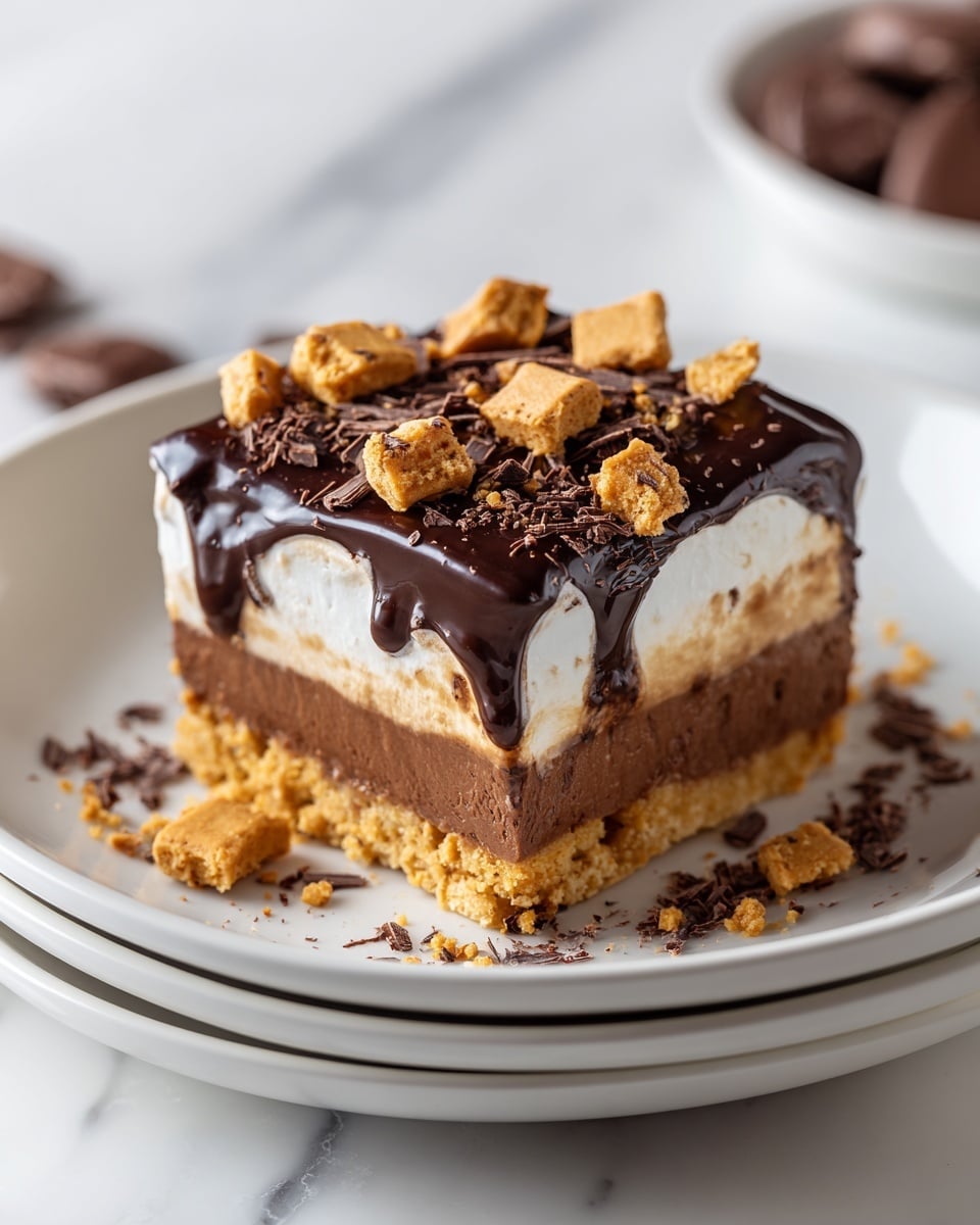 Decadent No-Bake Peanut Butter Chocolate Lasagna Recipe